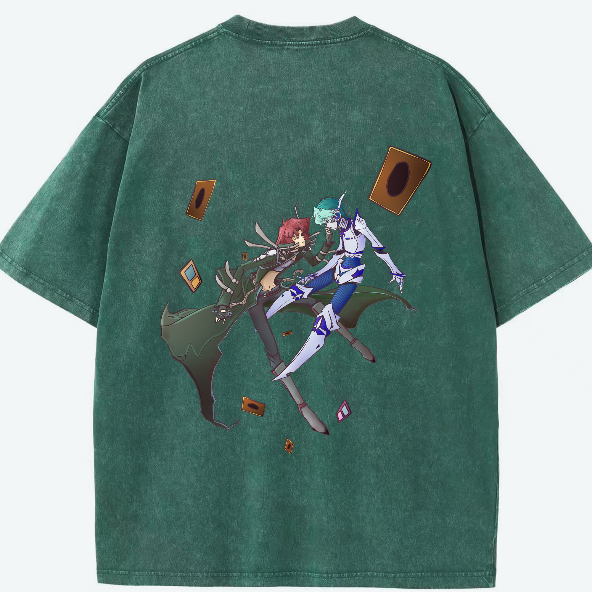 （画像用） 遊☆戯☆王 Yu-Gi-Oh! 綿100% ヴィンテージ風 半袖Tシャツ（背面プリント）